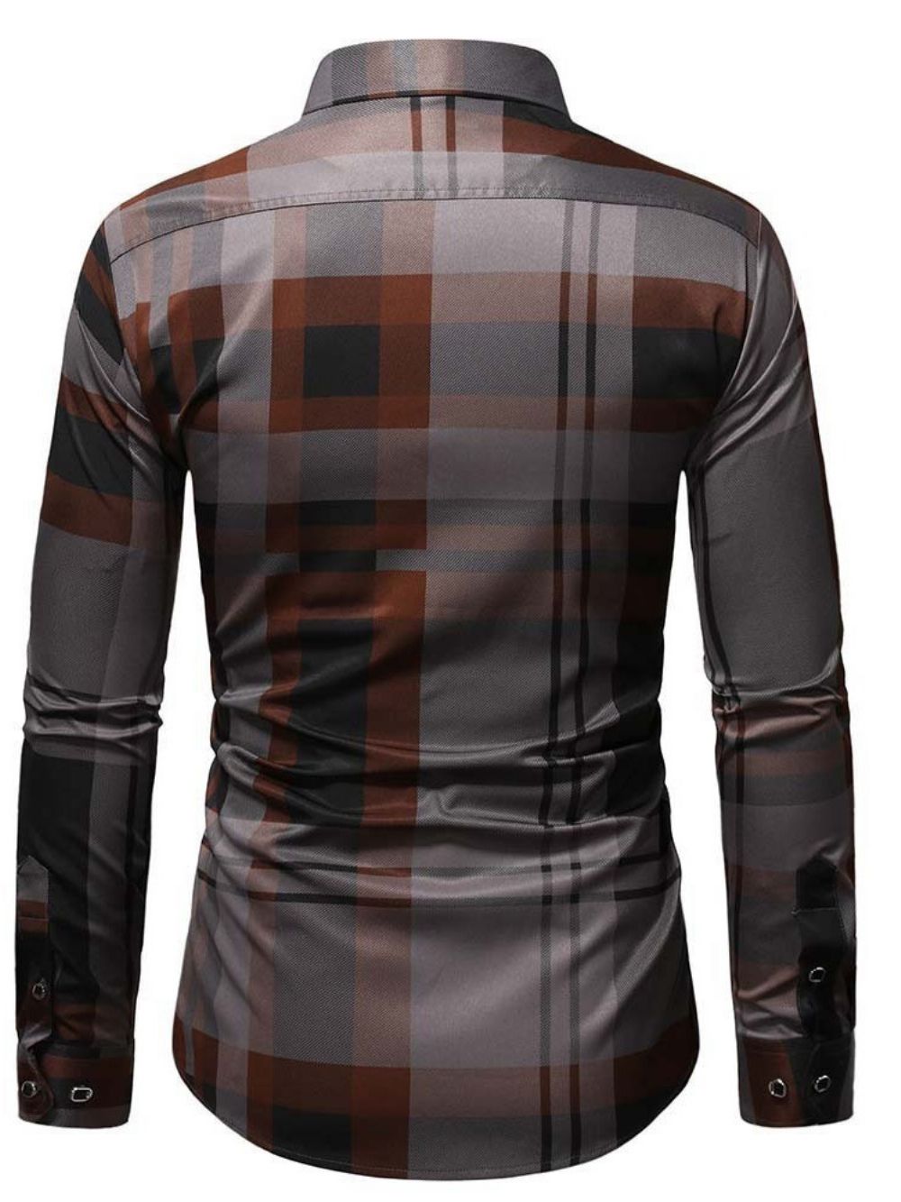 Camisa Masculina Slim Com Estampa De Lapela