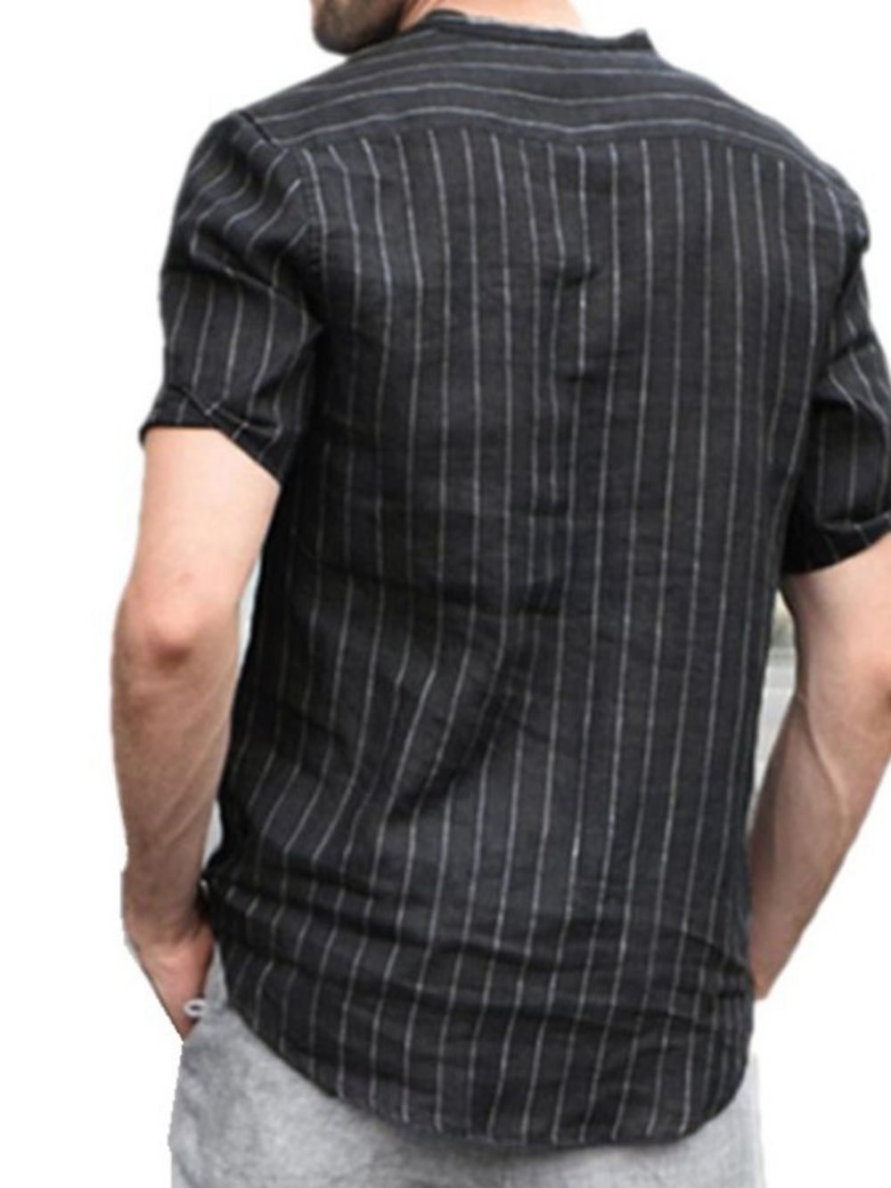 Camisa Masculina Slim Com Estampa De Listras