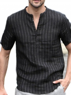 Camisa Masculina Slim Com Estampa De Listras