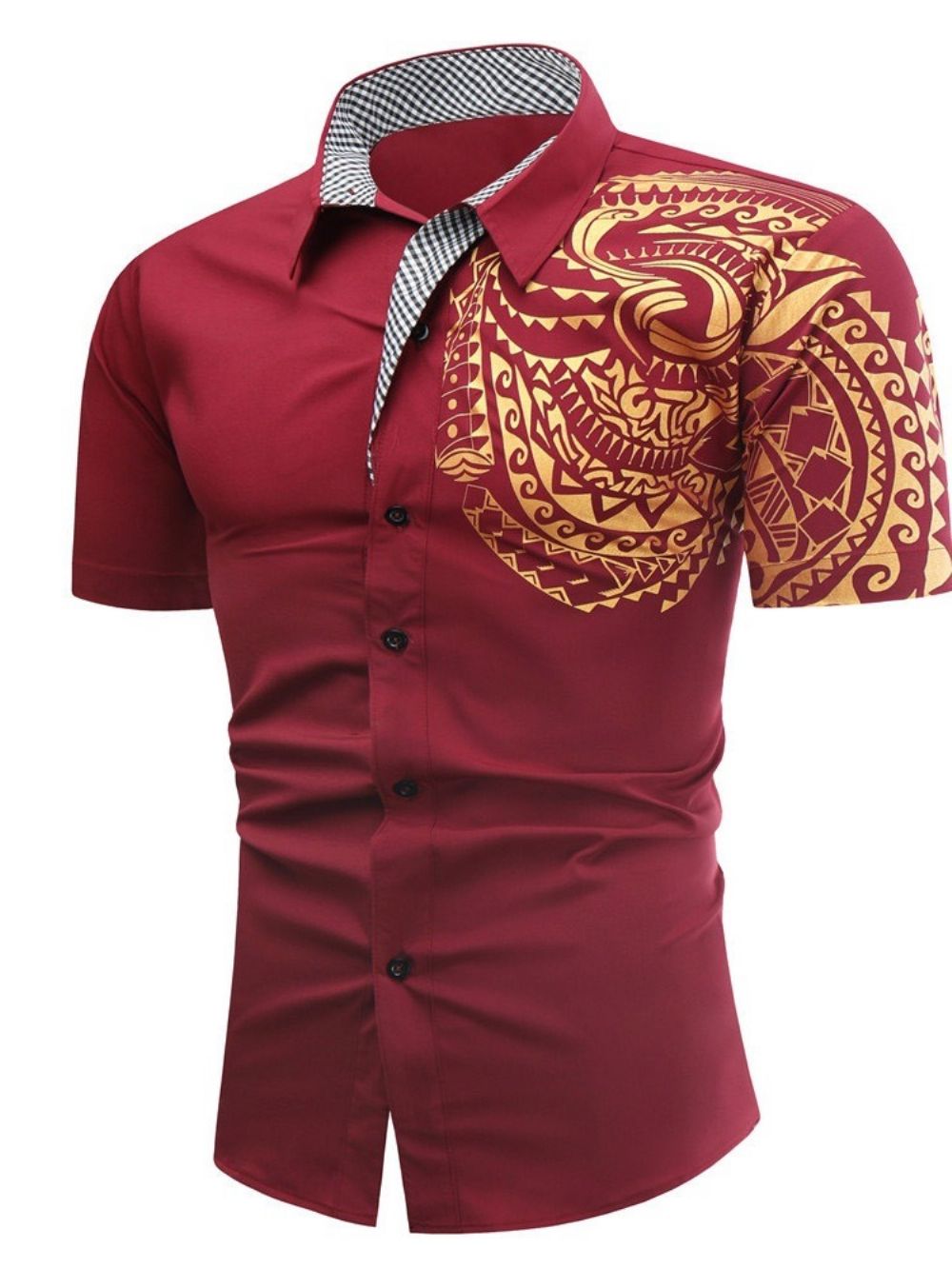 Camisa Masculina Slim Com Estampa Ol Lapela