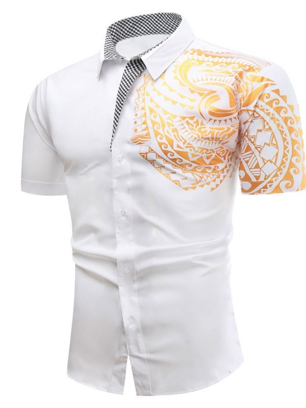 Camisa Masculina Slim Com Estampa Ol Lapela