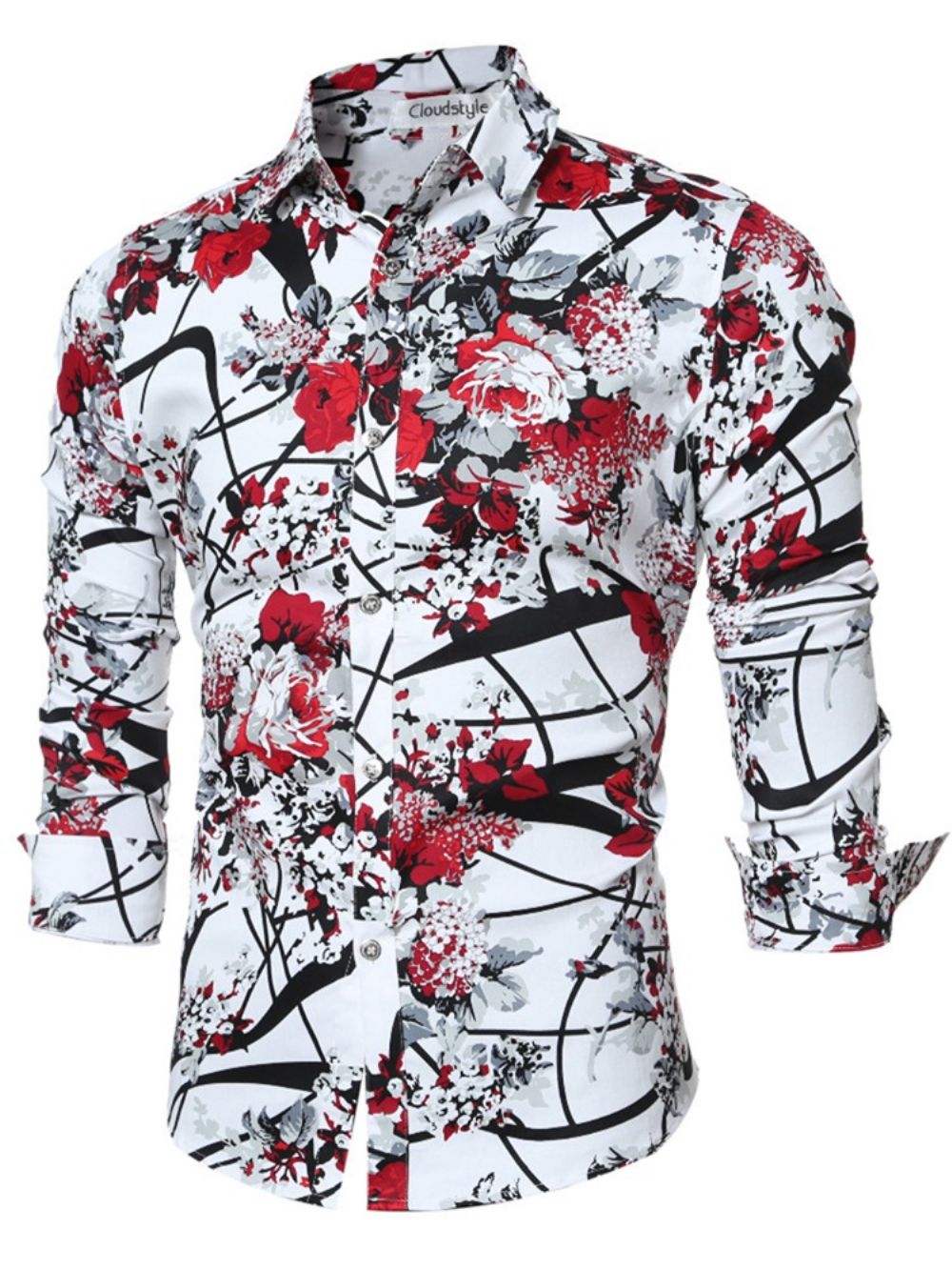 Camisa Masculina Slim Com Estampa Vogue De Qualidade