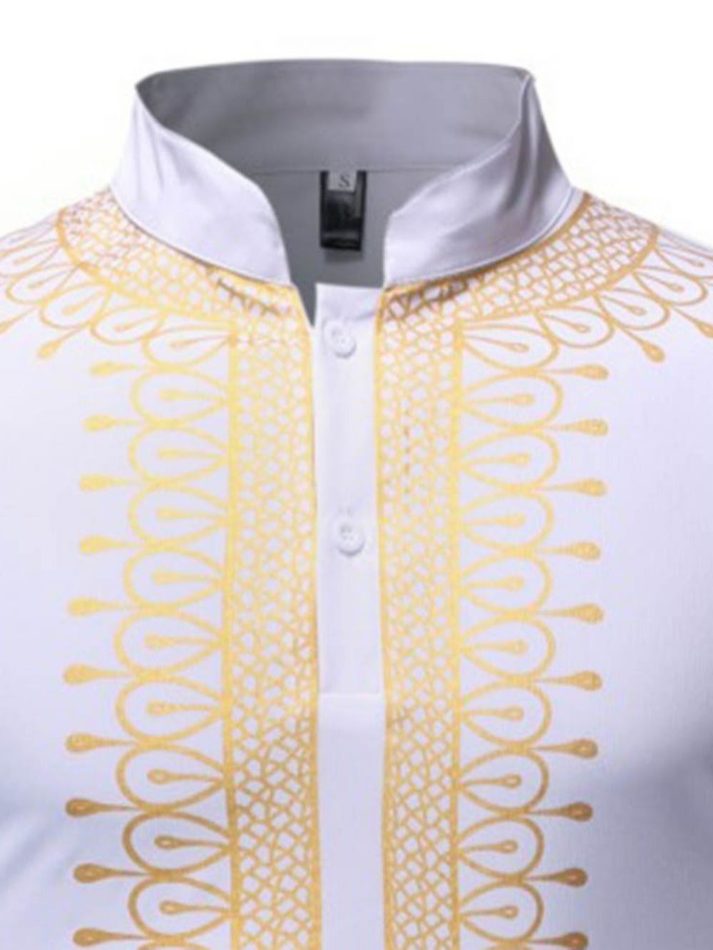 Camisa Masculina Slim Com Gola Dashiki Moda Africana