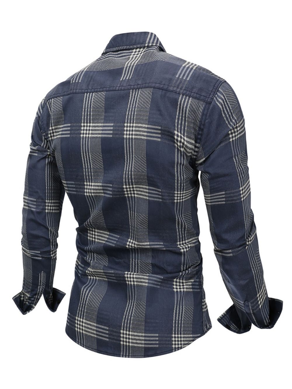 Camisa Masculina Slim Com Lapela Xadrez