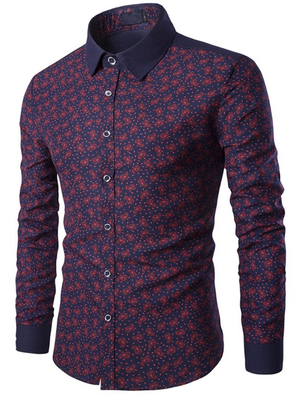 Camisa Masculina Slim Estampa Patchwork Color Block