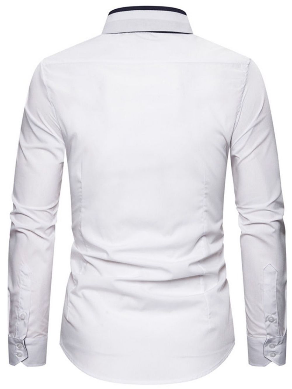 Camisa Masculina Slim De Lapela Color Block Trespassado Simples