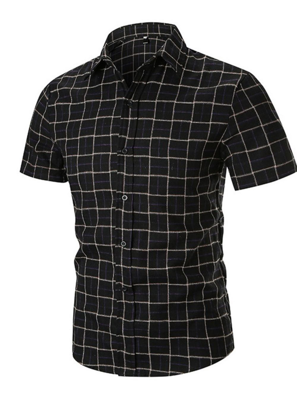 Camisa Masculina Slim Xadrez Casual Estampada Xadrez