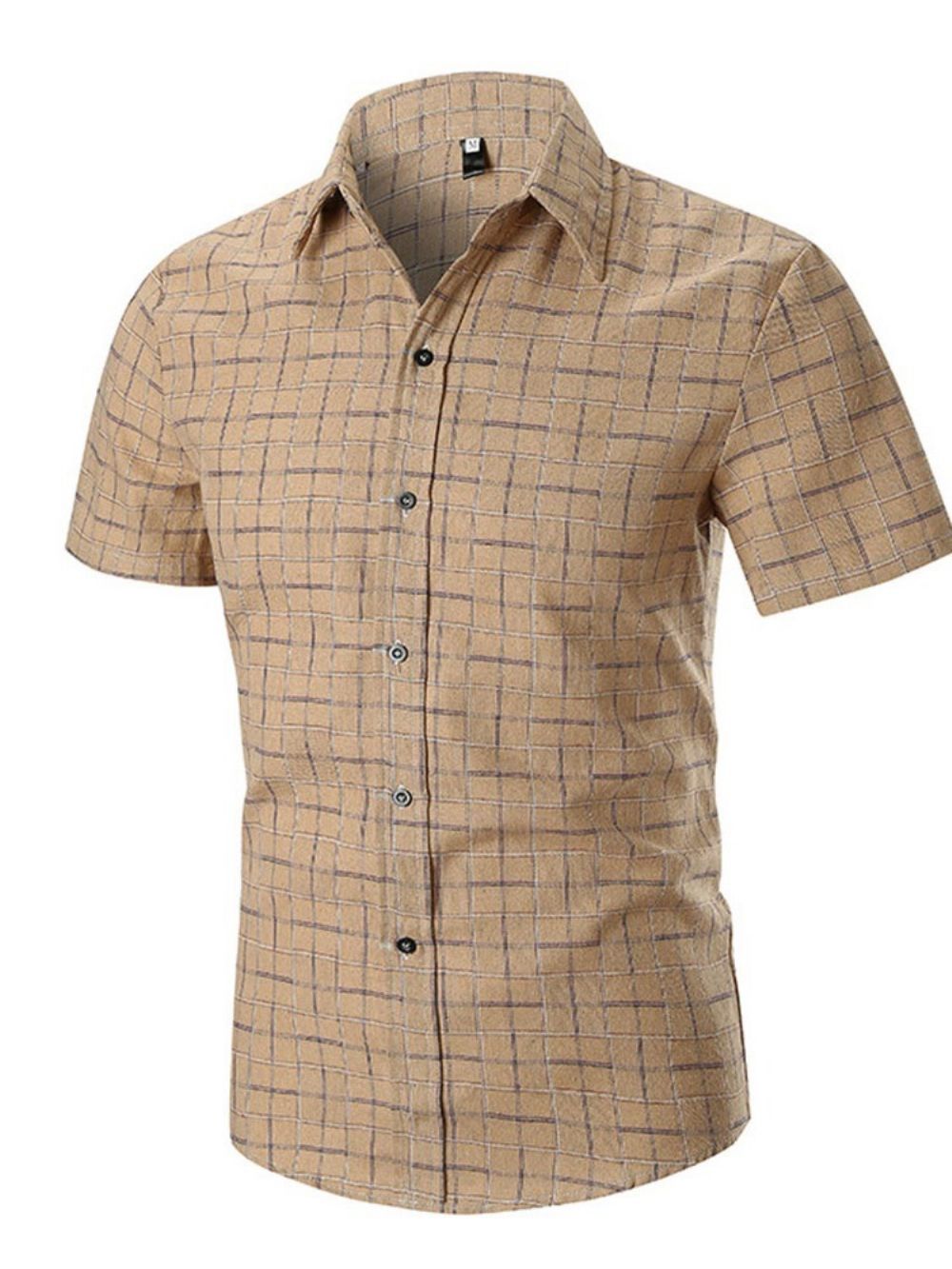 Camisa Masculina Slim Xadrez Casual Estampada Xadrez