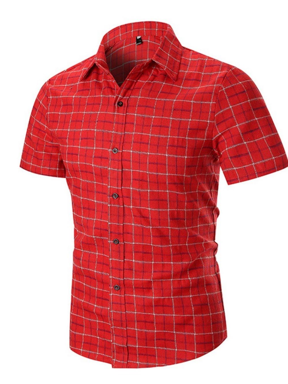 Camisa Masculina Slim Xadrez Casual Estampada Xadrez