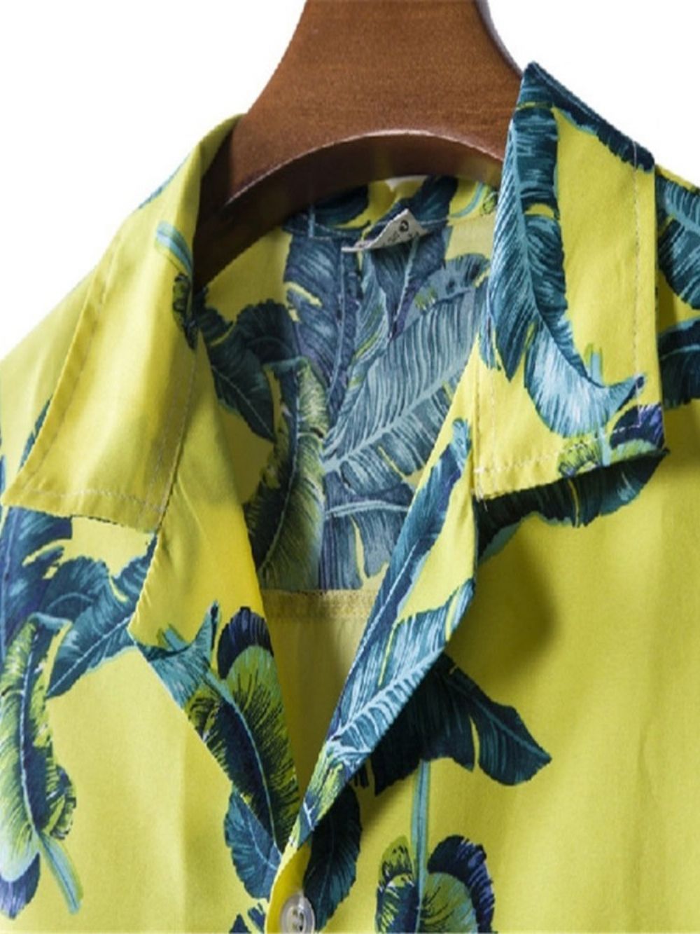 Camisa Masculina De Verão Com Estampa Floral Lapela Trespassada