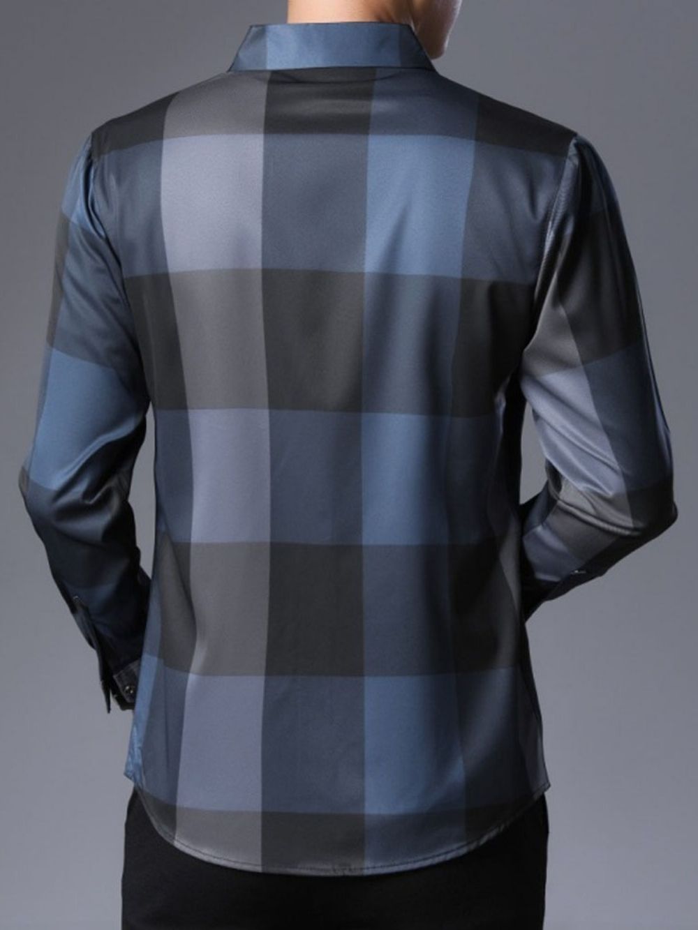 Camisa Masculina Xadrez Xadrez Casual Estampada