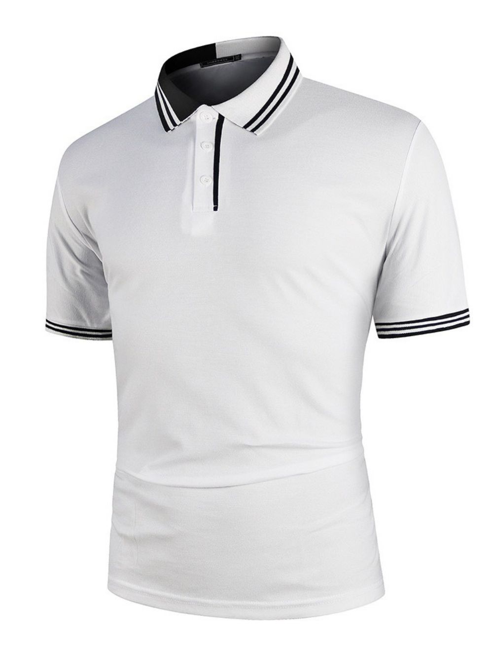 Camisa Polo Decote Polo De Retalhos De Cores Fashion