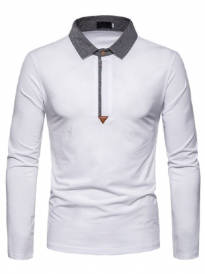 Camisa Polo Masculina Casual Color Block