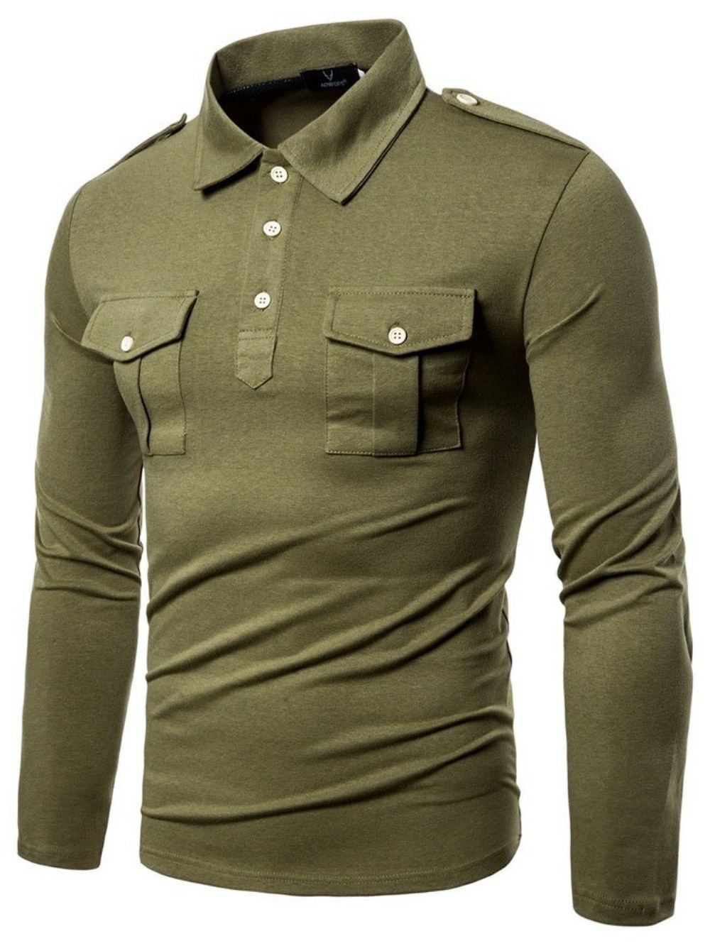 Camisa Polo Masculina Simples Bolso Gola Polo