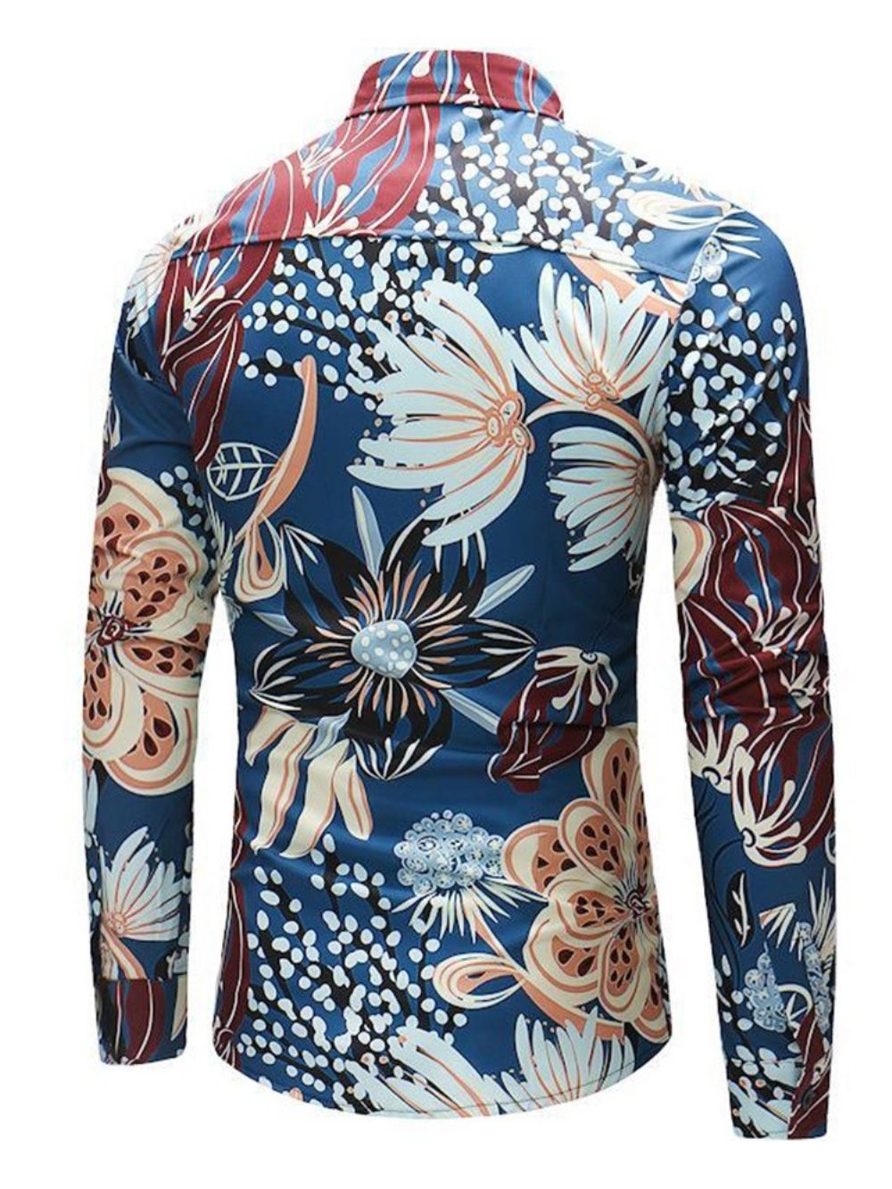 Camisa De Primavera Com Estampa Floral De Lapela E Trespassado