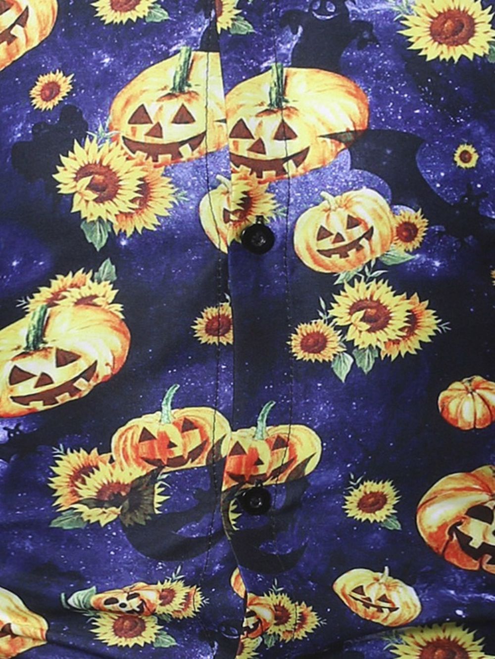 Camisa Slim Floral Casual Com Lapela Masculina Para Halloween