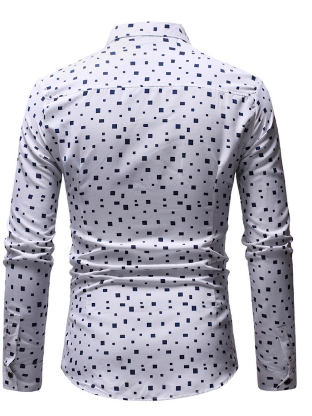 Camisa Slim De Primavera Com Estampa Geométrica De Lapela