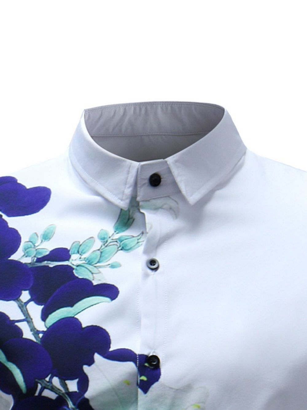 Camisa De Verão Slim Com Estampa Ol Com Lapela