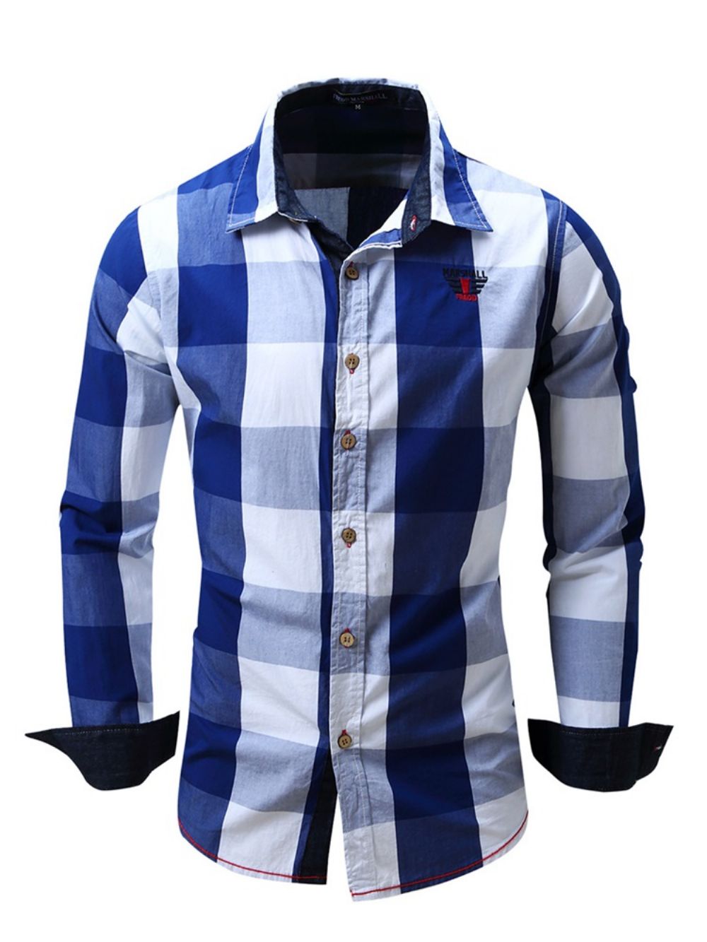 Camisa Xadrez Masculina Casual Color Block