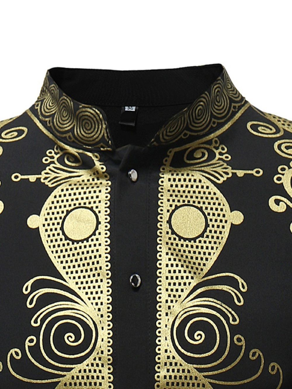 Camisas Casuais Masculinas Estampadas Africanas Color Block Dashiki