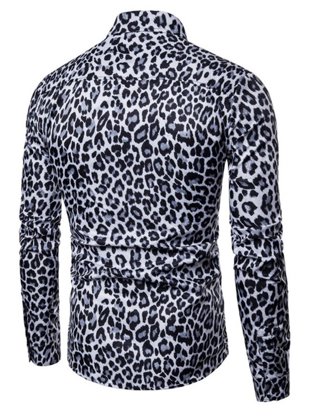 Camisas Casuais Masculinas Slim Com Estampa De Leopardo