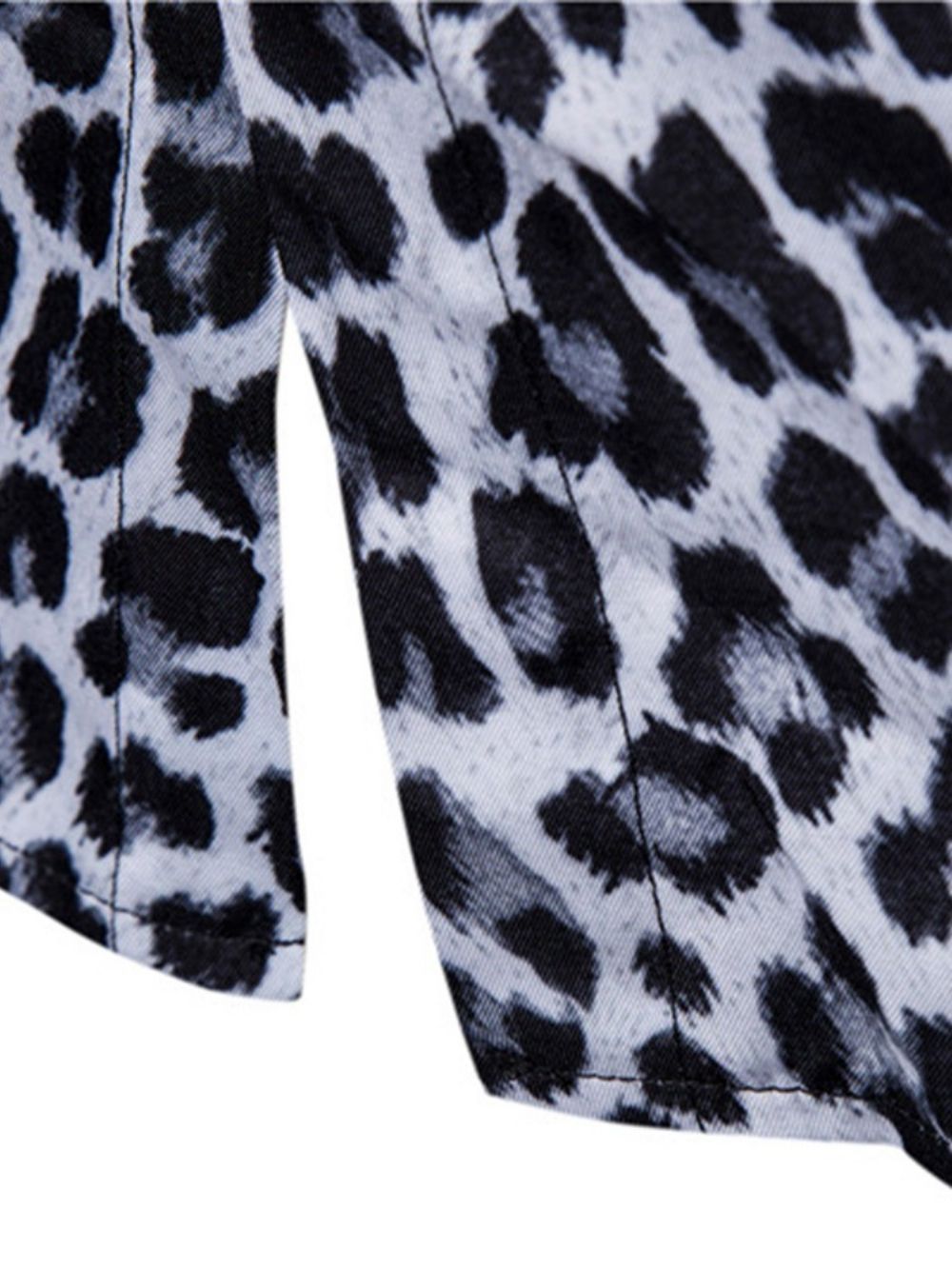 Camisas Casuais Masculinas Slim Com Estampa De Leopardo