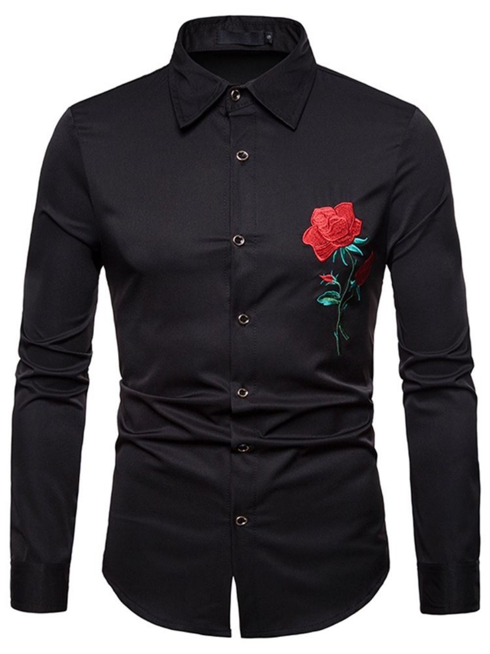 Camisas Sociais Masculinas Casuais Estampadas Florais Com Botões E Lapela