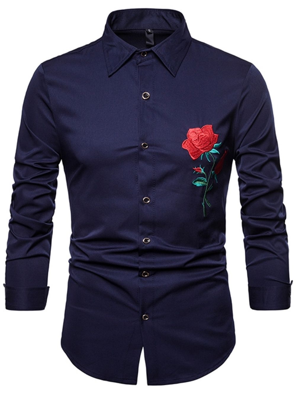 Camisas Sociais Masculinas Casuais Estampadas Florais Com Botões E Lapela