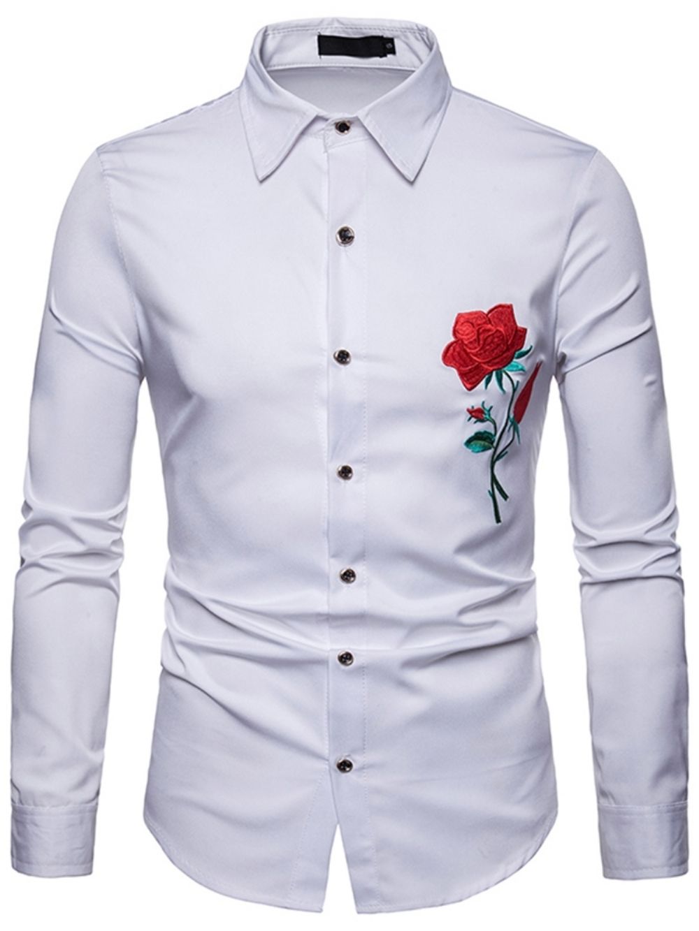 Camisas Sociais Masculinas Casuais Estampadas Florais Com Botões E Lapela