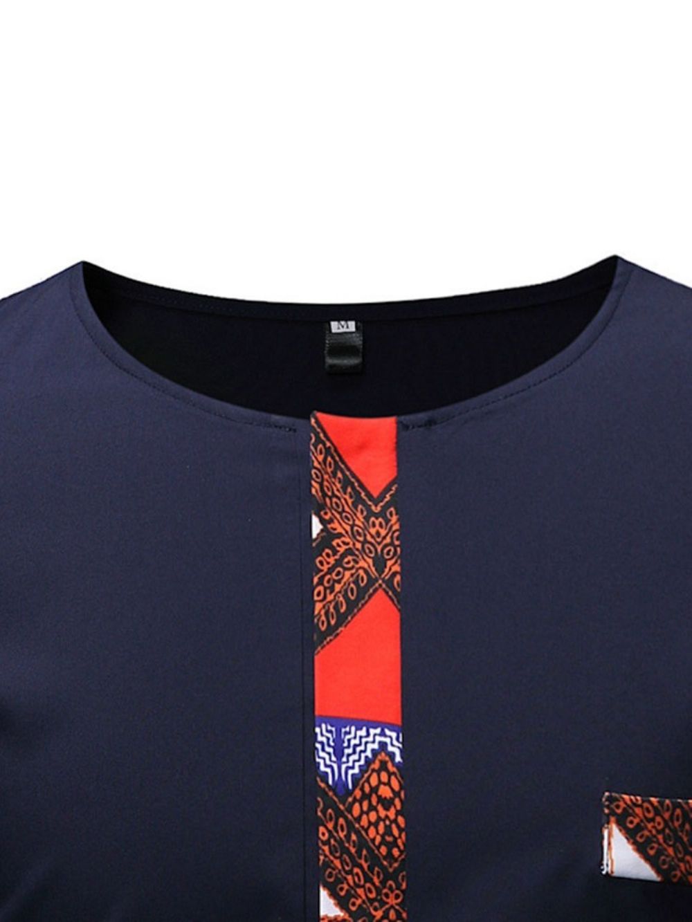 Camiseta Masculina Casual Moda Africana Dashiki Color Block Patchwork