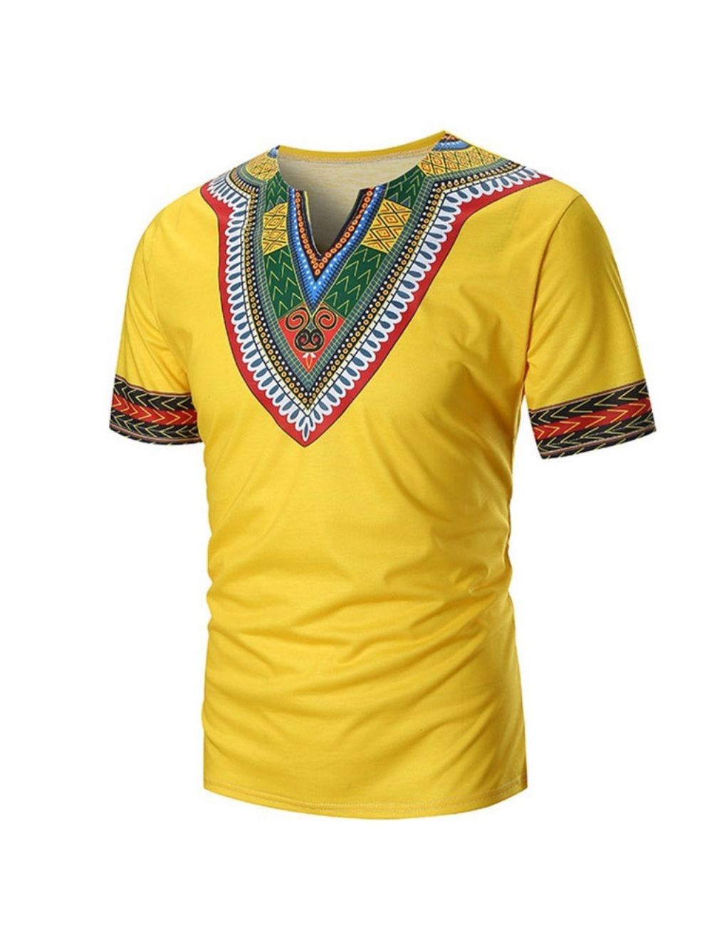 Camiseta Masculina De Manga Curta Africana Fashion Dashiki Étnica