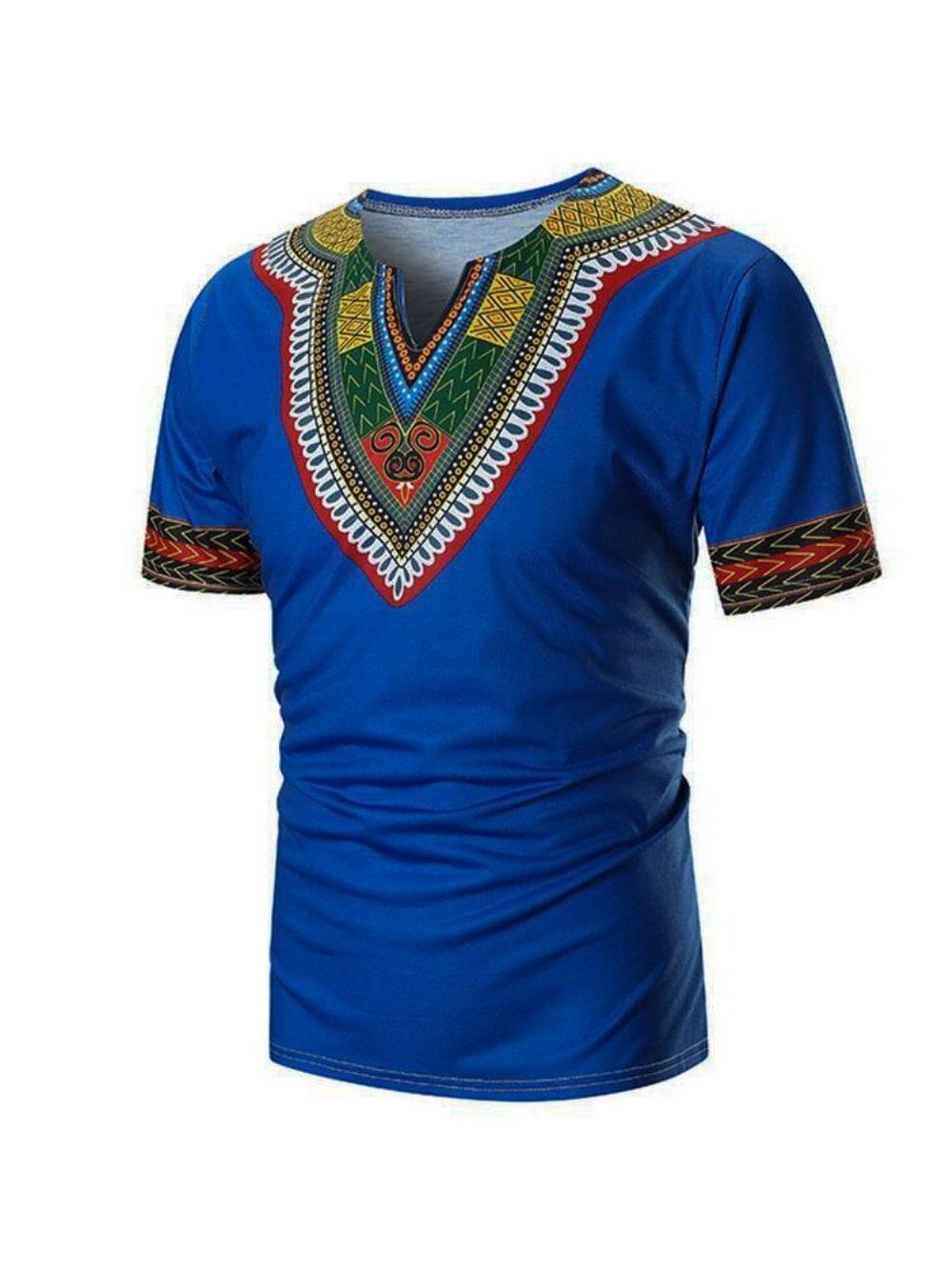 Camiseta Masculina De Manga Curta Africana Fashion Dashiki Étnica