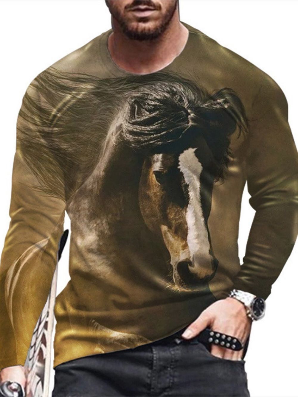 Camiseta Solta Com Estampa Casual Animal