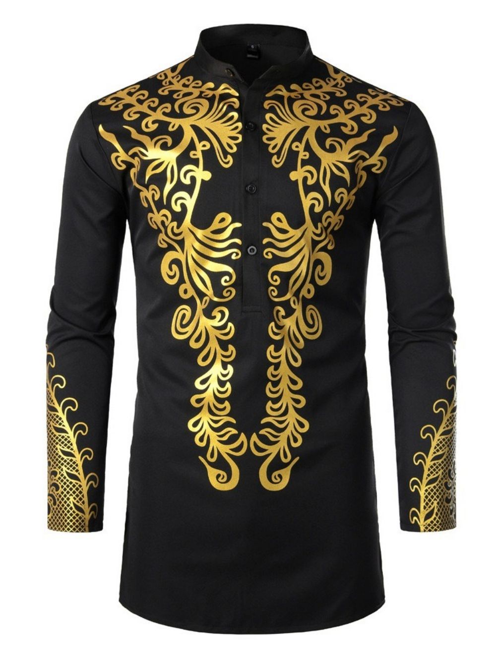 Gola De Moda Africana Dashiki Slim Camisa Masculina