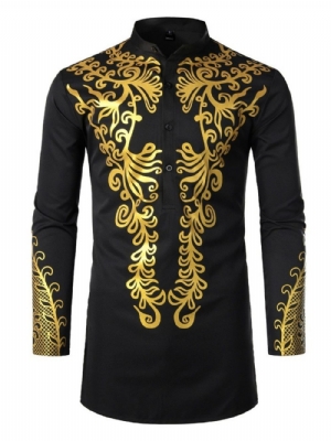 Gola De Moda Africana Dashiki Slim Camisa Masculina