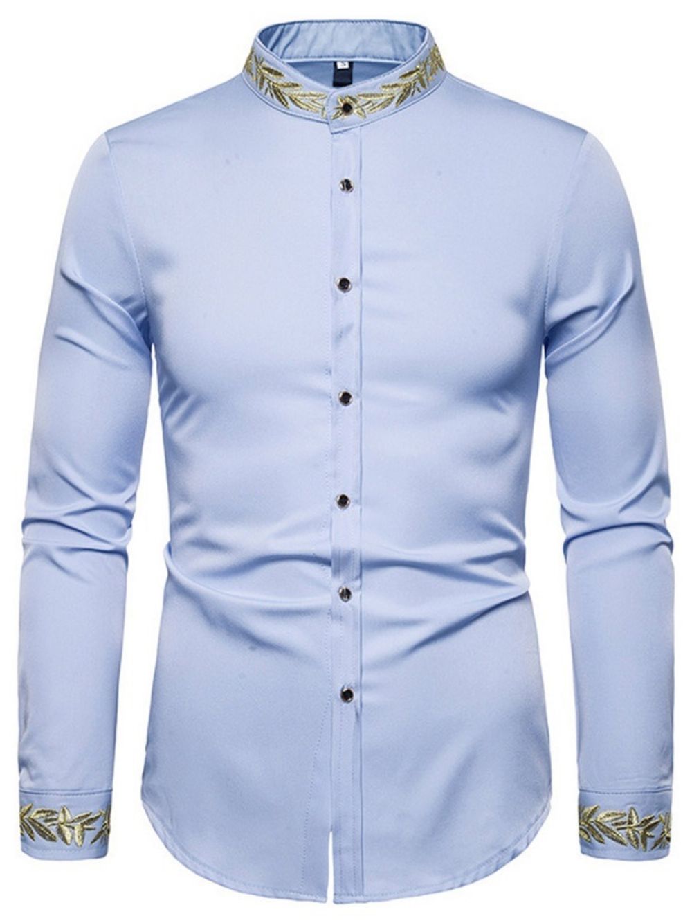 Gola De Pé Casual Bordado Primavera Camisa Trespassada