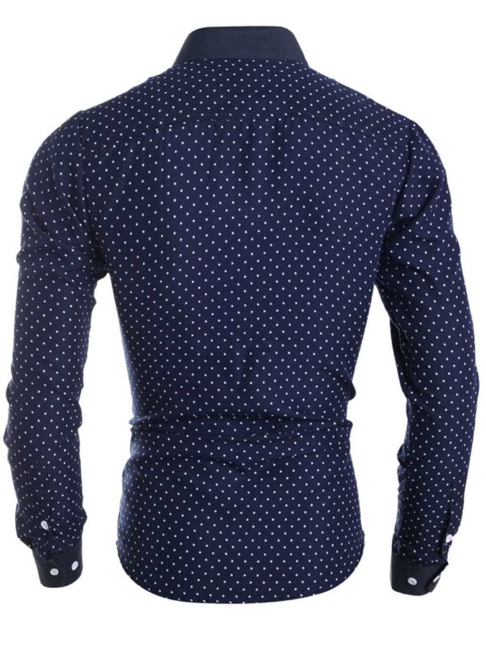 Roupas Masculinas Bolinhas Estampado Estrela Estampado Camisa Slim Fit