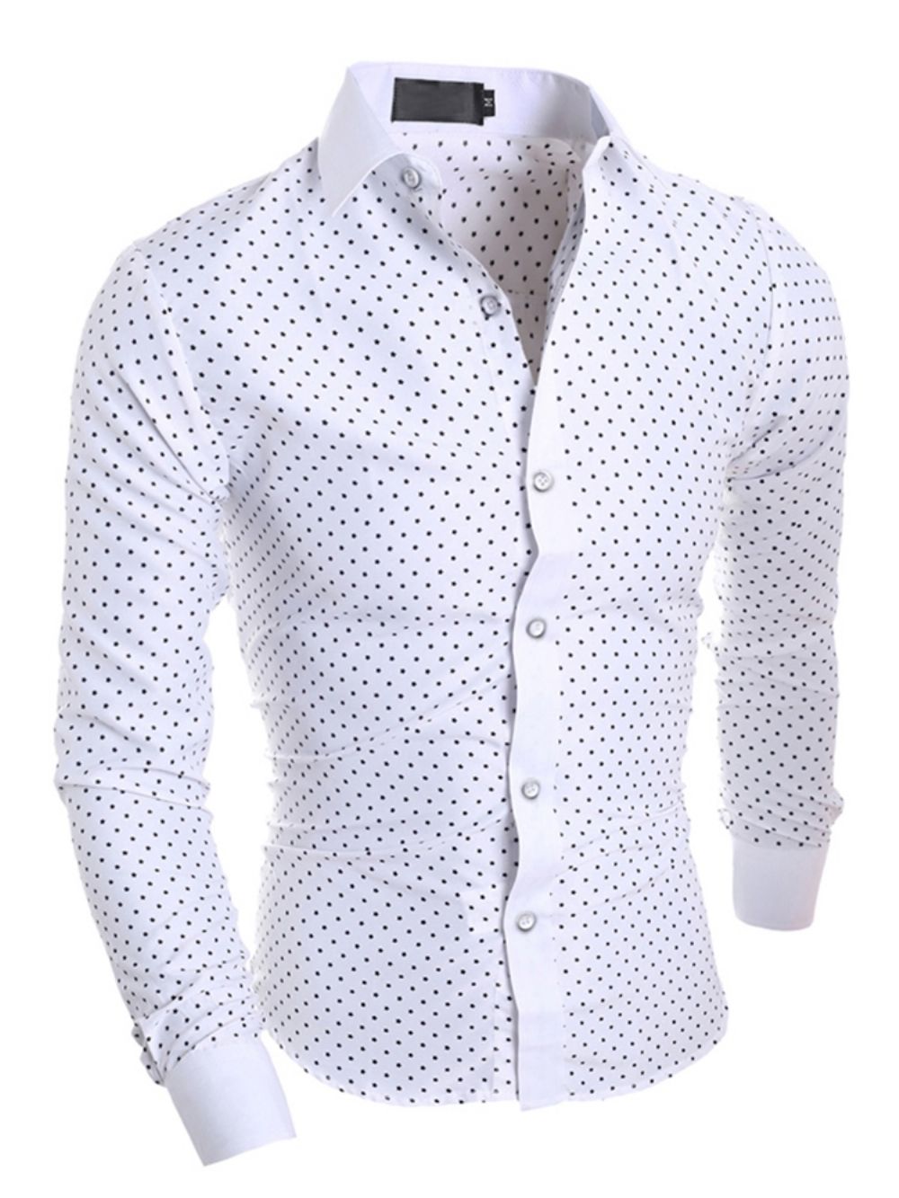 Roupas Masculinas Bolinhas Estampado Estrela Estampado Camisa Slim Fit